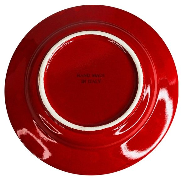 2 La Primula Christmas Snowman Dinner Plates Red & White Made in Italy 10 1/4" - Picture 3 of 7